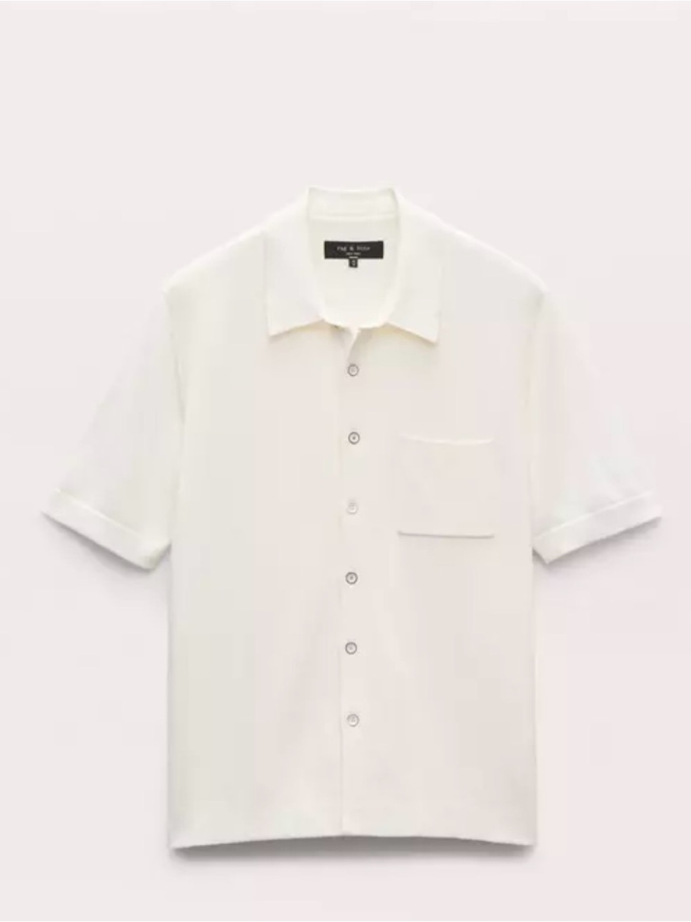 rag & bone Cream Short-Sleeve Casual Button-Down Shirt